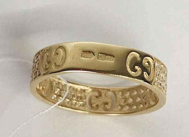 Кольцо из красного золота с цирконием (31304258) 3