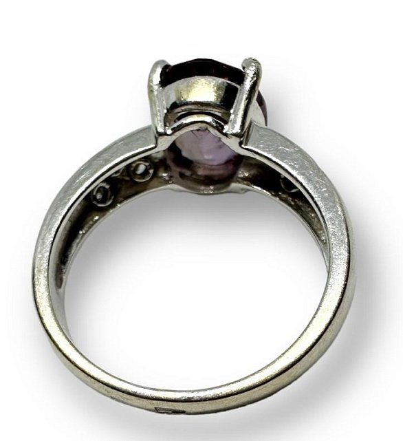 Кольцо из белого золота с цирконием и бриллиантом (-ми) (29999371) 4