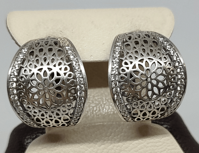 Срібні сережки з цирконієм (33296031) 0