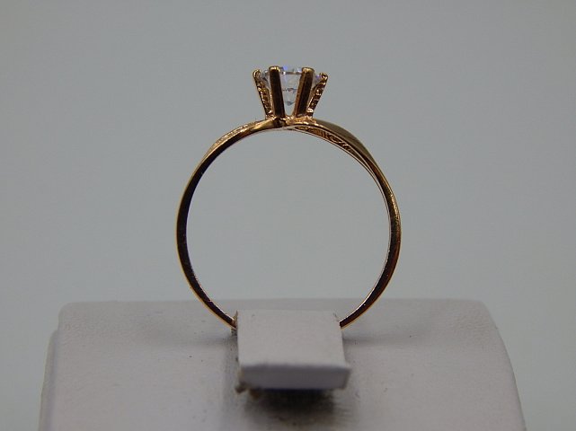 Кольцо из красного золота с цирконием (32454894) 6