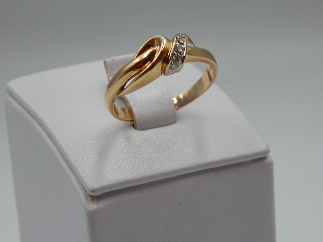 Кольцо из красного и белого золота с цирконием (31380719)  2