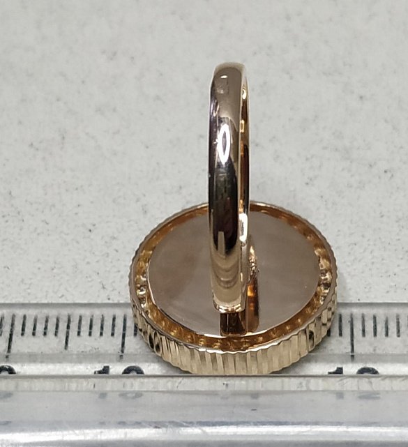Кольцо из красного золота с ониксом, перламутром и цирконием(30488292) 8