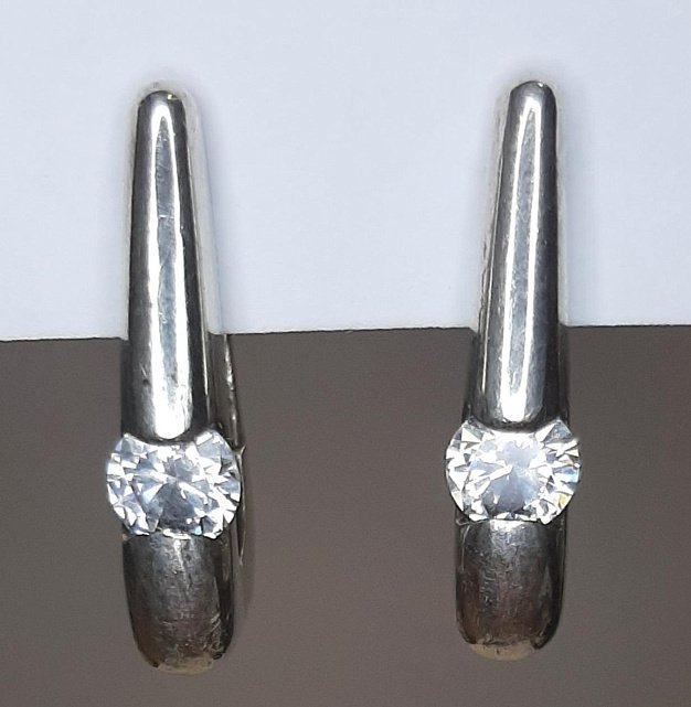 Серебряные серьги с цирконием (28966848) 0