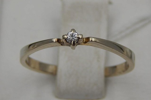 Кольцо из белого золота с бриллиантом (-ми) (30718601) 0