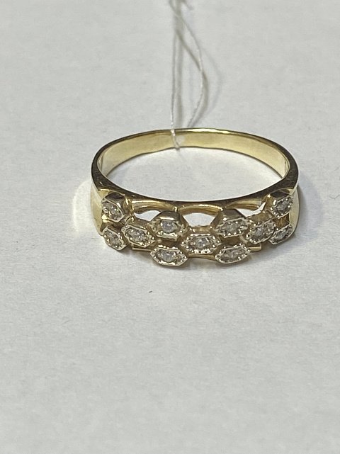Кольцо из желтого золота с цирконием (33198107) 4