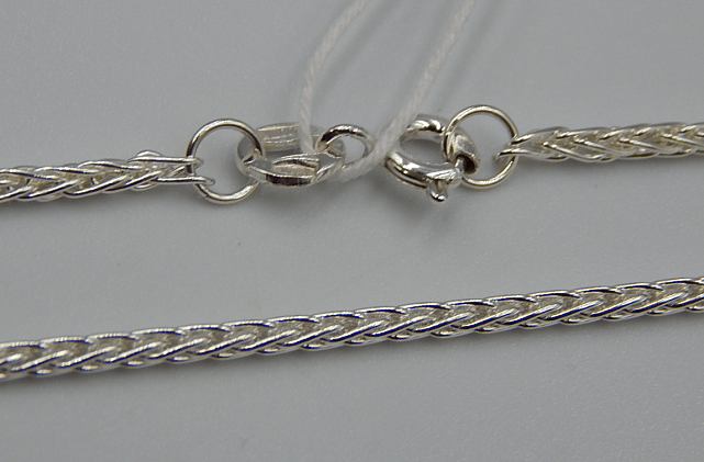 Срібний ланцюг з плетінням Колосок (33258383) 0