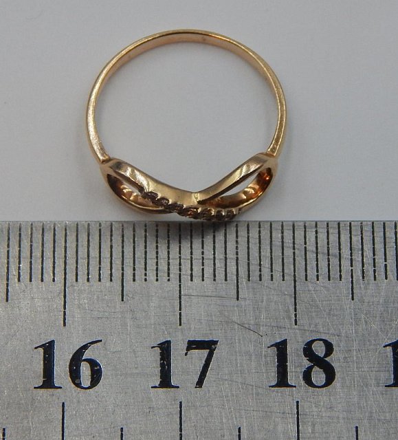 Кольцо из красного золота с цирконием (33725435) 3