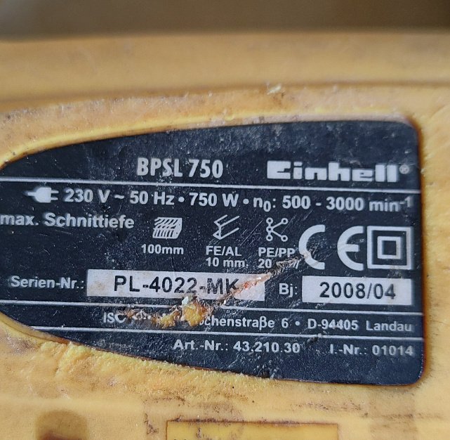 Электролобзик Einhell BPSL 750 3