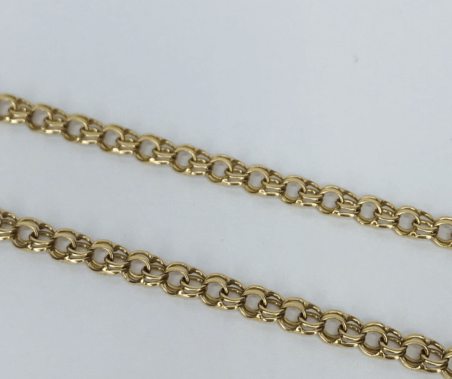 Ланцюжок з червоного золота з плетінням Бісмарк (33753315) 1