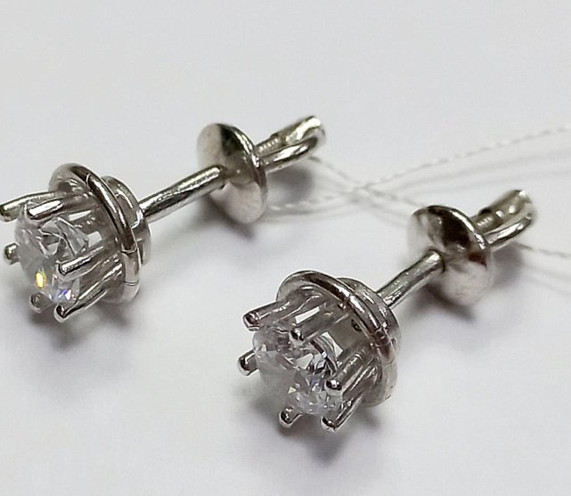 Срібні сережки з цирконієм (28169176) 0