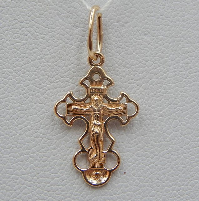 Підвіс-хрест з червоного золота (31580264) 0