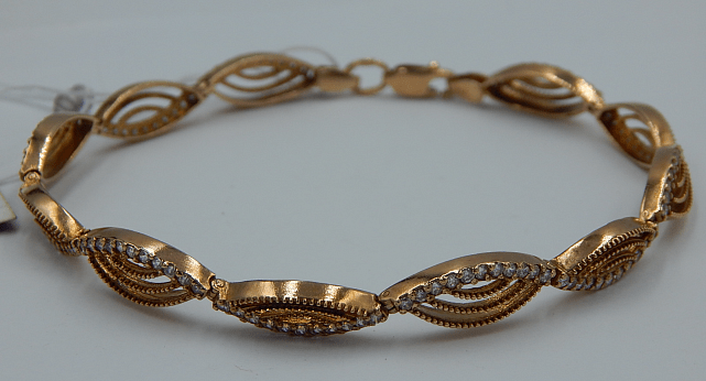 Браслет із червоного золота з цирконієм (30920515) 0