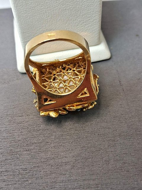 Кольцо из желтого золота с рубином, сапфиром, перидотом, эмалью и бриллиантом (-ми) (31299648) 8