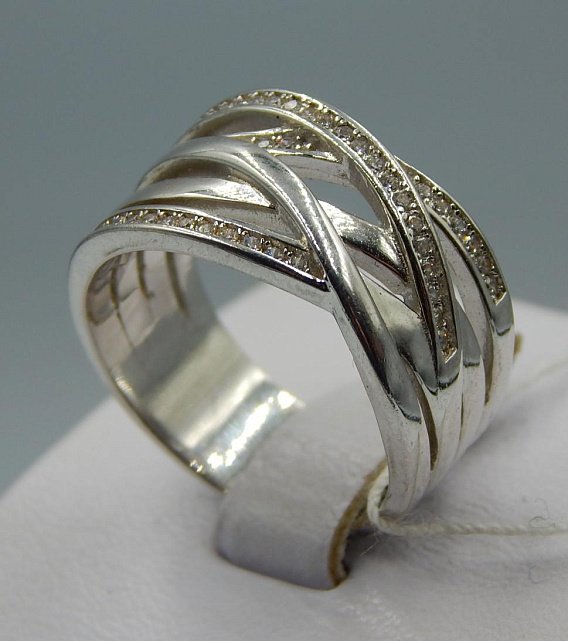 Серебряное кольцо с цирконием (32557889) 4
