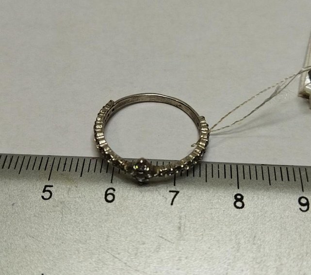 Серебряное кольцо с цирконием (30509884) 3