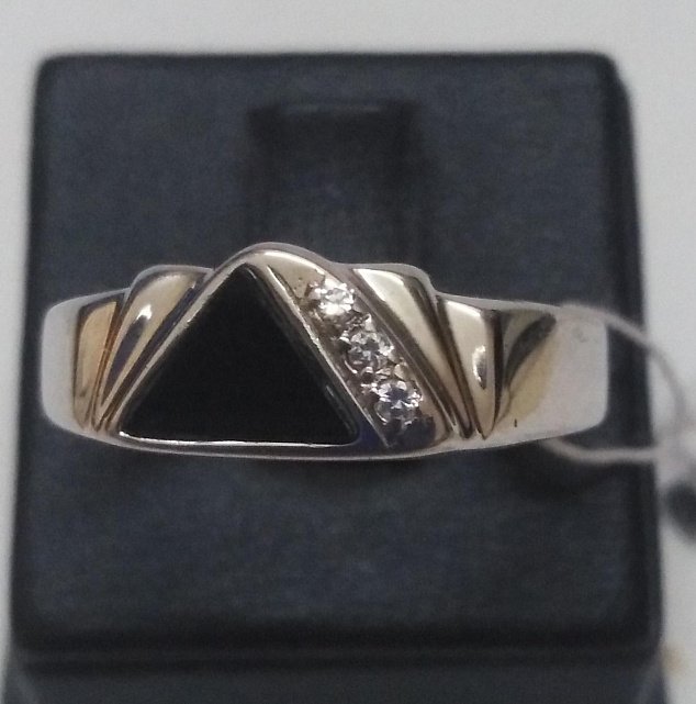 Серебряный перстень с эмалью и цирконием (30843691) 1