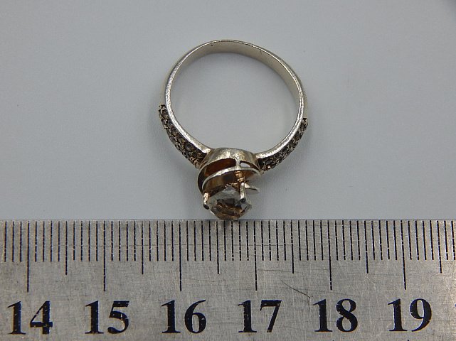 Серебряное кольцо с цирконием (32419076) 3
