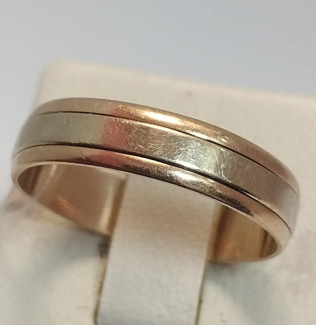 Обручальное кольцо из красного и белого золота (33759071) 0