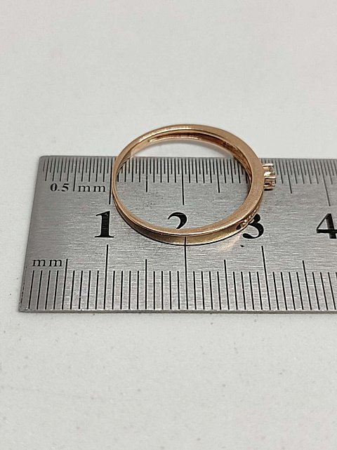 Кольцо из красного золота с бриллиантом (-ми) (31625993) 10