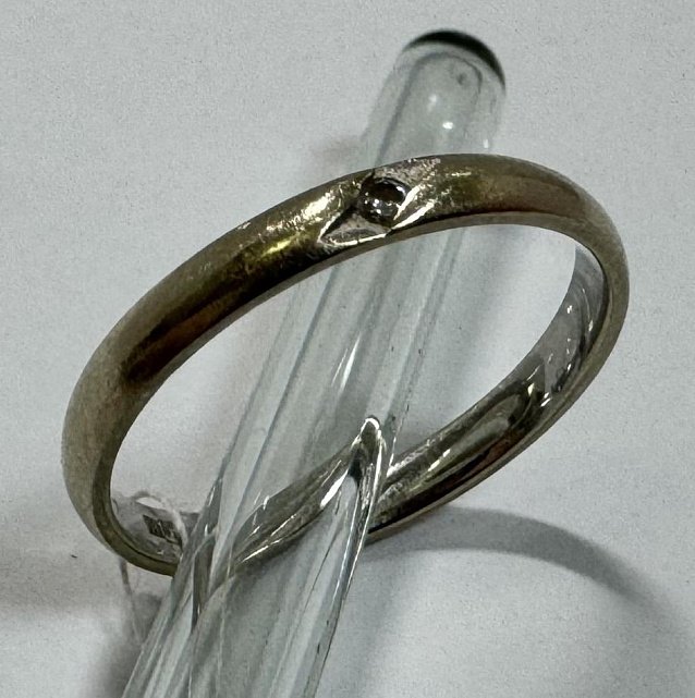 Обручальное кольцо из белого золота с бриллиантом (-ми) (33620182) 0