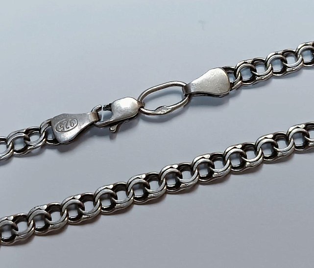 Серебряная цепь с плетением Бисмарк (33893989) 0
