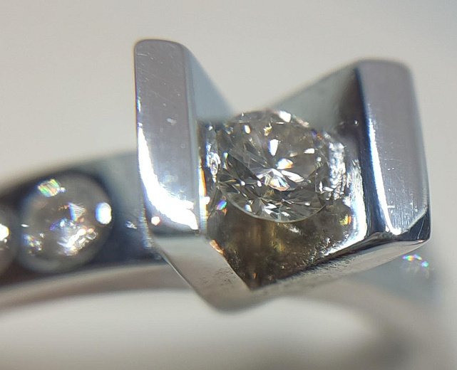Кольцо из белого золота с бриллиантом (-ми) (29786506) 4
