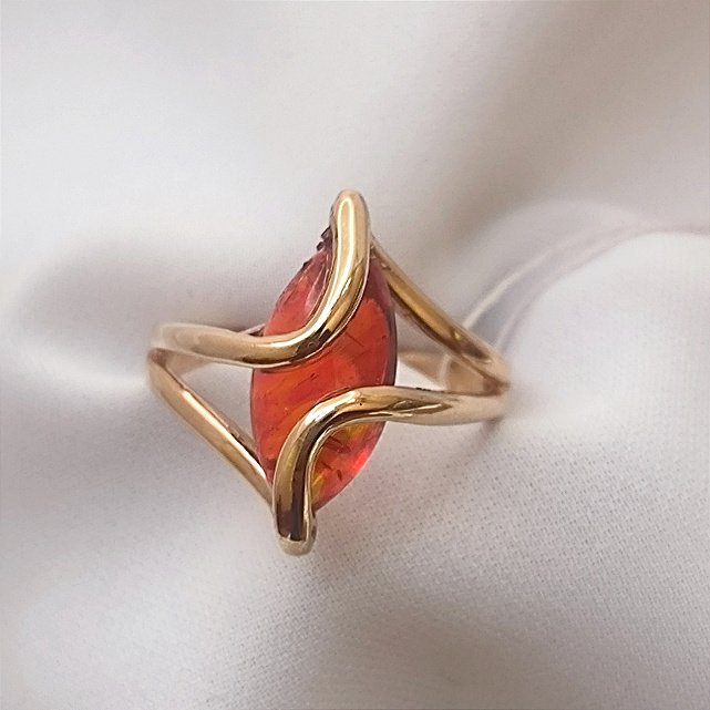 Кольцо из красного золота с янтарем (33541535)  1
