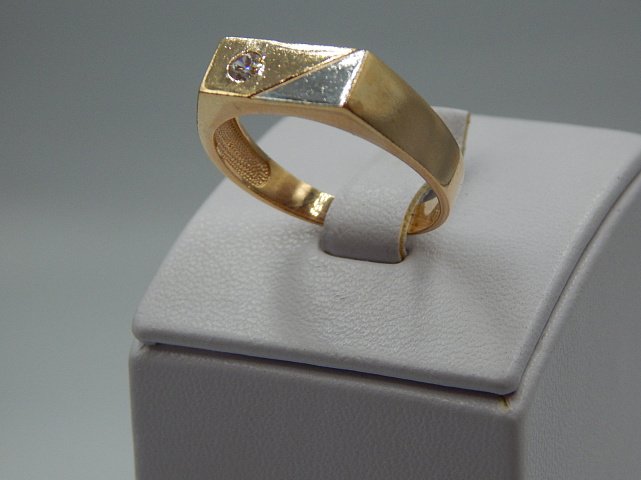 Перстень з червоного та білого золота з цирконієм (33692120) 1