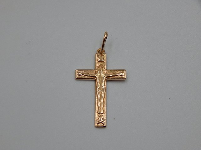 Підвіс-хрест з червоного золота (33127328) 2