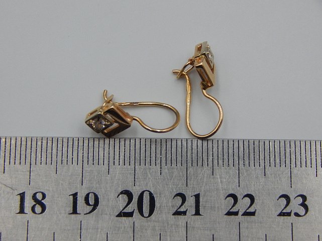 Сережки з червоного золота з цирконієм (33698757) 4