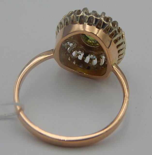 Кольцо из красного и белого золота с цирконием (32000386) 3