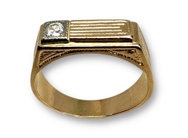 Перстень з червоного та білого золота з цирконієм (32342107) 1