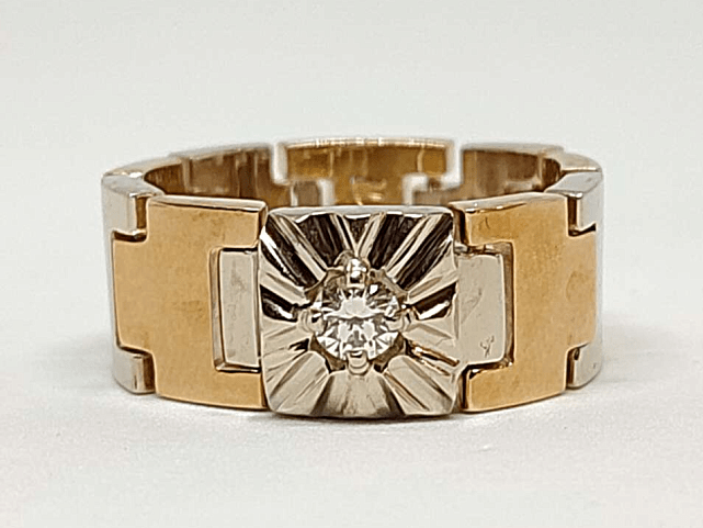 Кольцо из красного и белого золота с бриллиантом (-ми) (31529809) 0