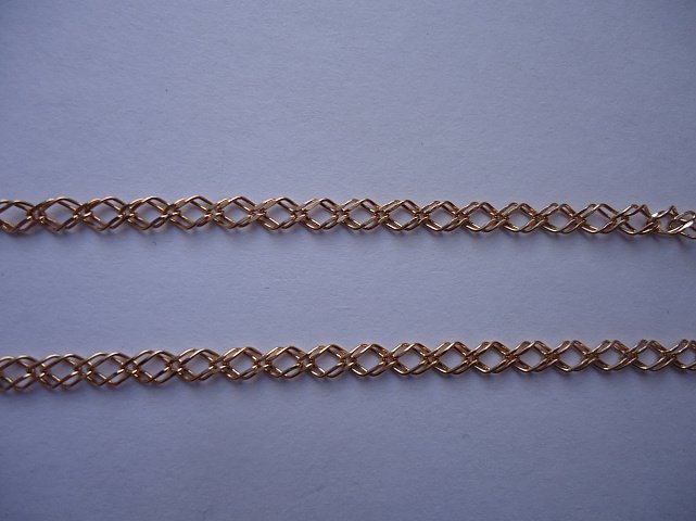 Цепь из красного золота с плетением двойной Ромб (31280701) 0