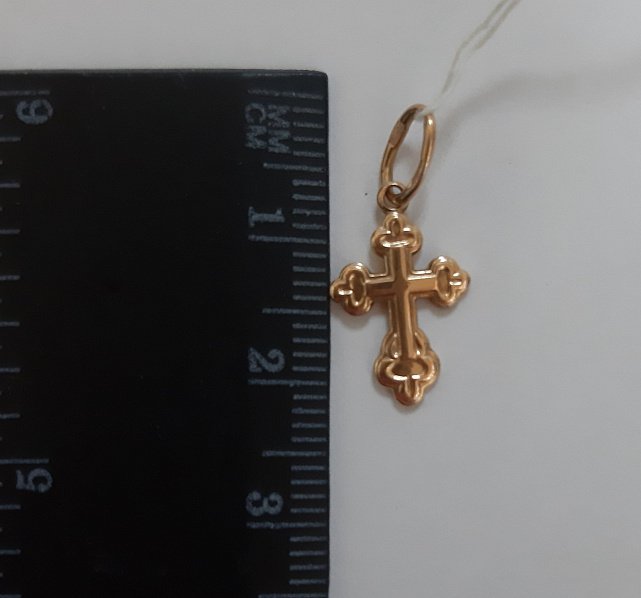 Підвіс-хрест з червоного золота (32095349) 2