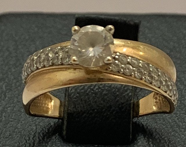 Кольцо из красного золота с цирконием (32236120)  2