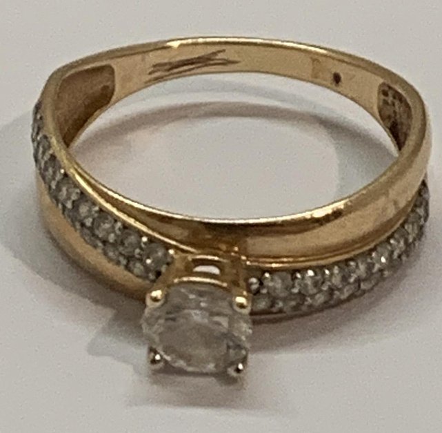 Кольцо из красного золота с цирконием (32236120)  3