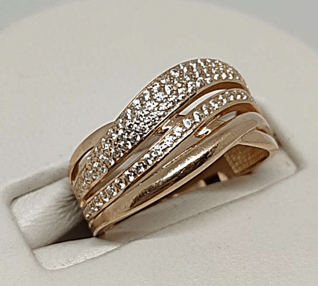 Кольцо из красного золота с цирконием (33689829) 0