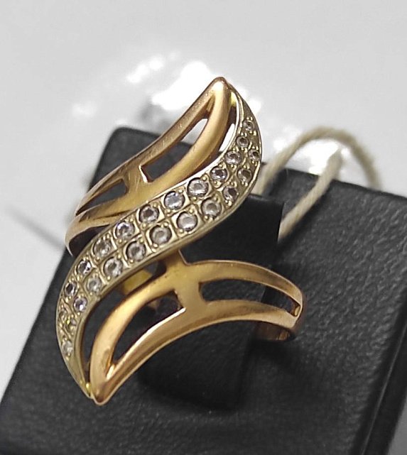 Кольцо из красного золота с цирконием (32956004)  1