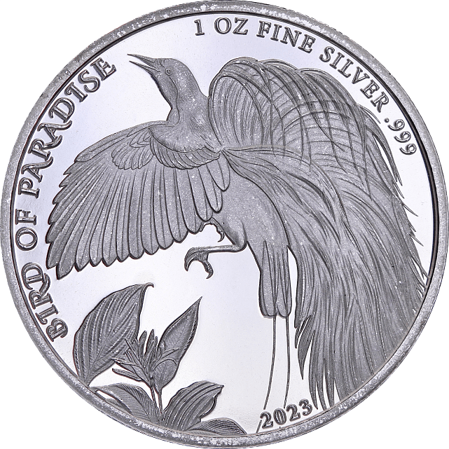 Серебряная монета 1oz Райская Птица 1 кина 2023 Папуа-Новая Гвинея (31564122) 0