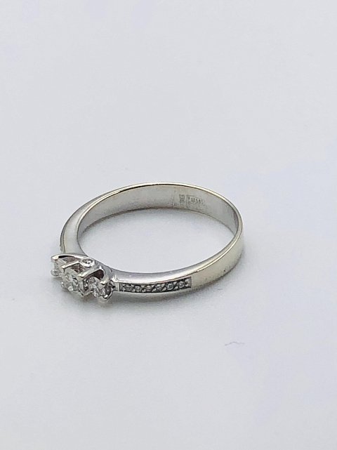 Кольцо из белого золота с бриллиантом (-ми) (33615737) 1