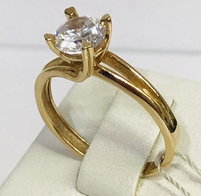 Кольцо из красного золота с цирконием (29955306) 2