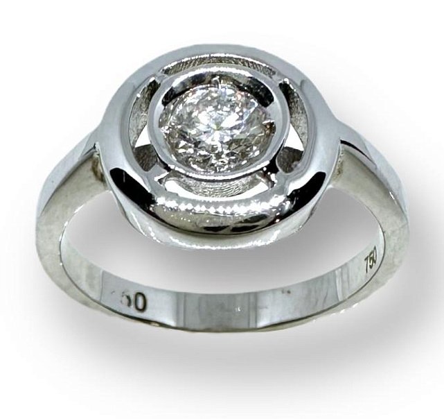Кольцо из белого золота с бриллиантом (-ми) (29518526) 1