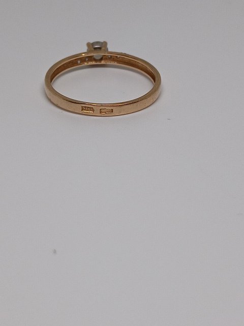 Кольцо из красного золота с цирконием (32827303) 5