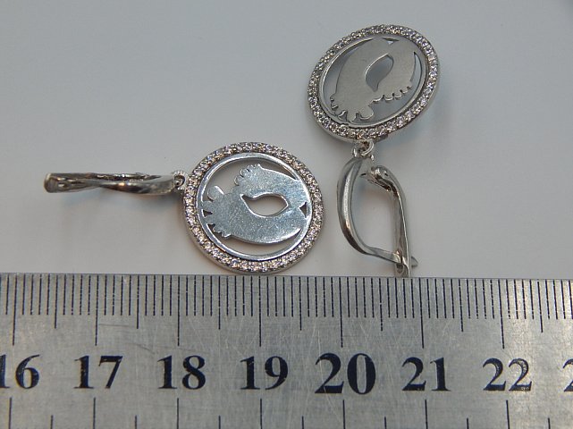 Срібні сережки з цирконієм (33287558) 4