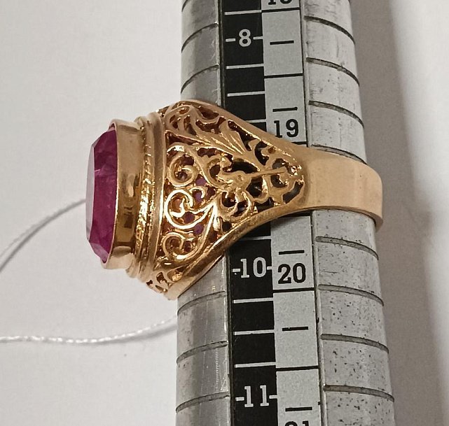 Кольцо из красного золота с цирконием (33763307)  2