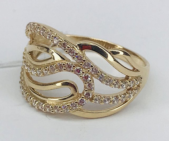 Кольцо из красного золота с цирконием (32277827)  1