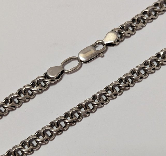 Серебряная цепь с плетением Бисмарк (33767408) 0