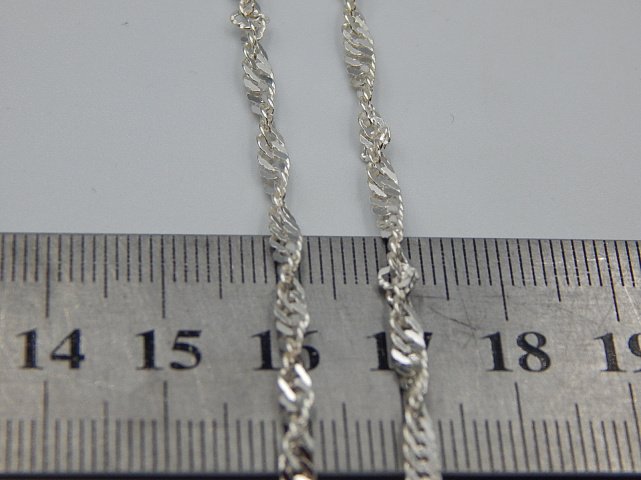 Серебряная цепь с плетением Сингапур (30956450) 2