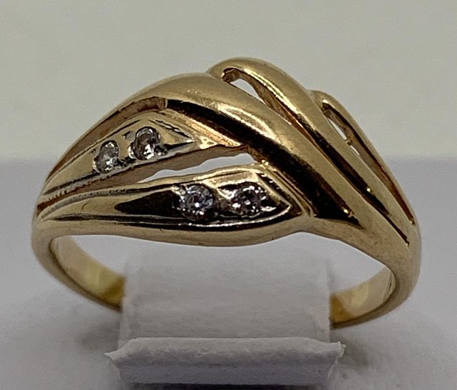Кольцо из красного золота с цирконием (32582027)  2